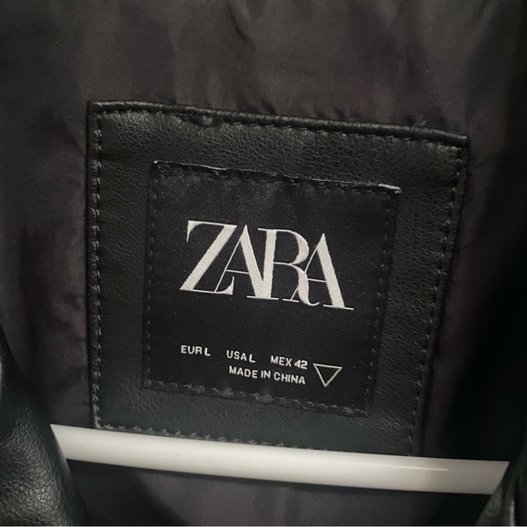 Zara faux leather jacket in black - Picture 4 of 4